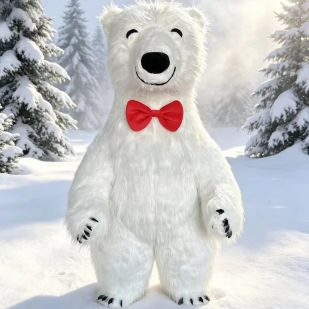 Costumes - Dev Beyaz Kutup Maskotu Şişme Kostüm,