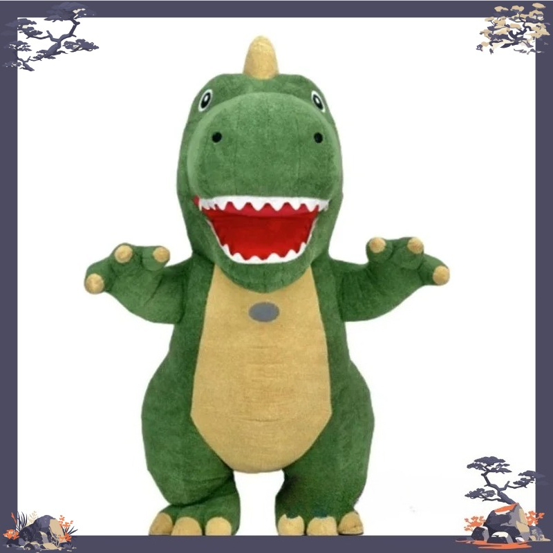 Inflatable Dinosaur Costume Adult - Dev Şişme Yeşil Dinozor Maskot Kostüm