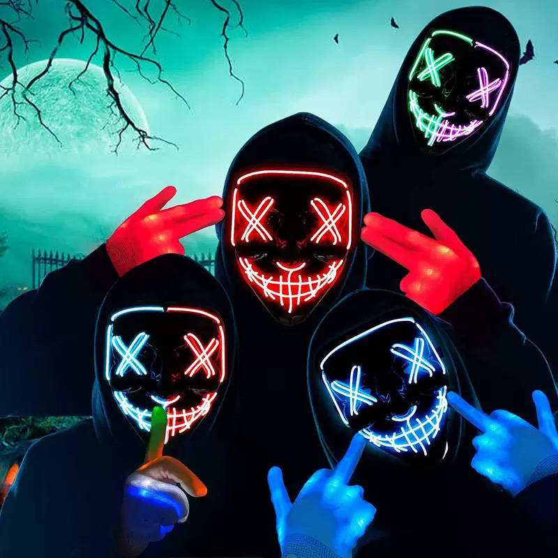 Kablosuz Neon Işıklı Arınma Ma - Led Purge Mask Halloween incelemesi ve fiyatı
